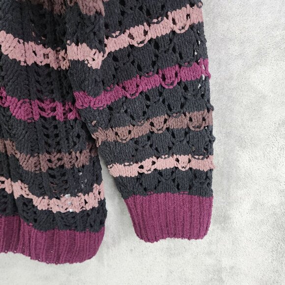 Womens LuLaRoe Striped Open Knit Mariah Sweater Round Neck Long Sleeve Size 3XL - Picture 5 of 11